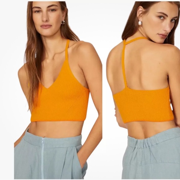 NWT RAG & BONE Soleil Stretch Ribbed Bra Top reg $150 size large - Picture 1 of 12